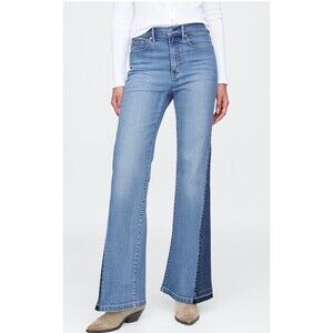 Gap 70s Flare High Rise Patched Regular Blue Two-tone Stretch Women’s Jeans 10